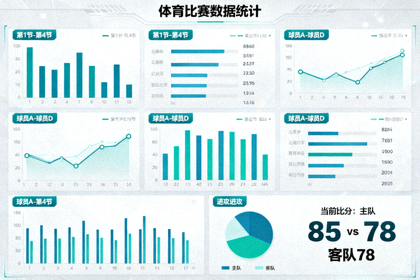 体育数据分析界面中的统计图表与比赛数据可视化展示